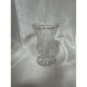 Vintage Zajecar Crystal Footed Bud Vase ~ Yugoslavia ~ 4.75"‎